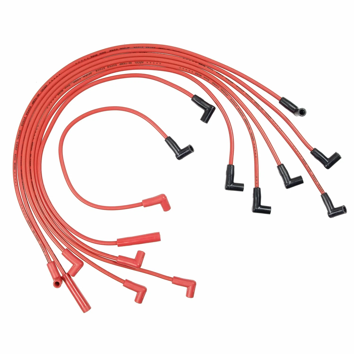 Spark Plug Wire Set - Super Stock Spiral 8mm - GM V8 1978-86 - Red - 5049R